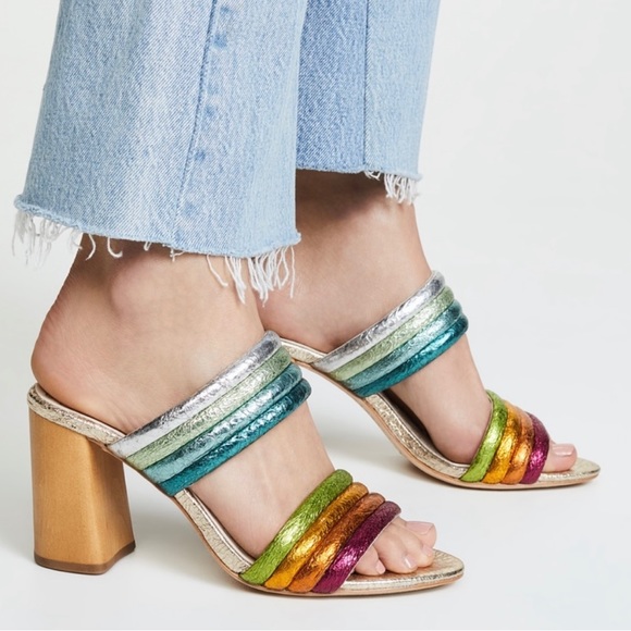 Alice + Olivia Shoes - 🚩Alice + Olivia Loni Metallic Rainbow Sandal